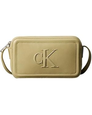 Calvin Klein Cremefarbene Taschen Mit Verstellbaren Schultergurten - Grün