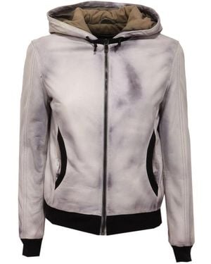 Minoronzoni 1953 Leather Jackets - Grey