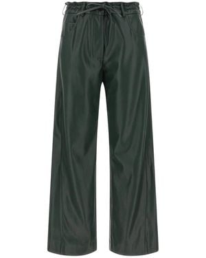 Nude Leather Trousers - Green