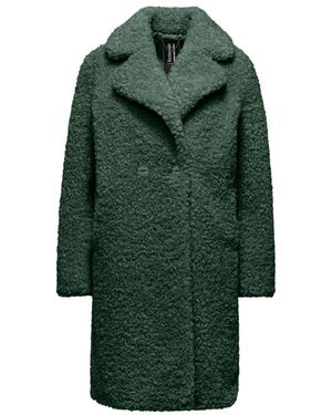 Bomboogie Sherpa Fleece Jas Met Krulleneffect En Revers - Groen