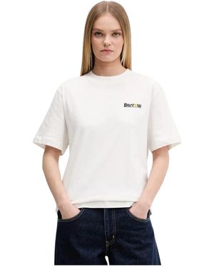 Barrow Katoenen T-Shirt Met Logo Op De Voorkant - Wit