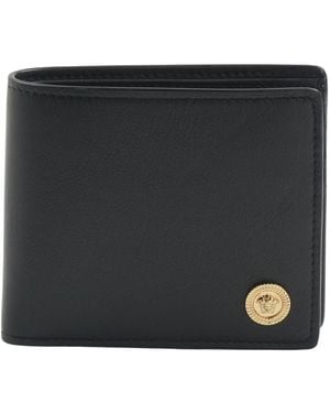 Versace Accessoires ,Zwart ,Leer Medusa Biggie Leren Portemonnee