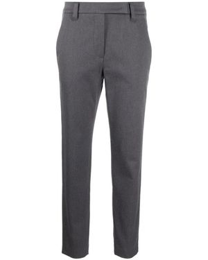Brunello Cucinelli Grijze Katoenen Lange Broek - Grijs