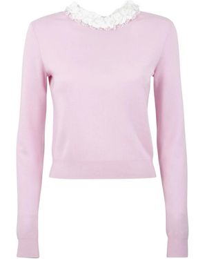 Self-Portrait Flower Light Strickpullover - Pink