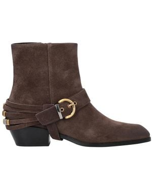 Pinko Schoenen ,Bruin ,Leer Jane 07 Enkellaarsjes