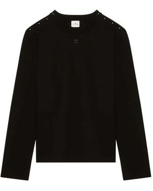 Courreges Round-Neck Knitwear - Black