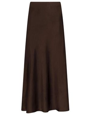 Neo Noir Midi Skirts - Marrón
