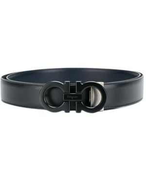 Ferragamo Accessoires ,Zwart ,Leer Reversible Verstelbare Gancini Riem