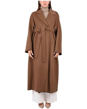Max Mara Jassen ,Bruin ,Wol Penelope Robe Coat