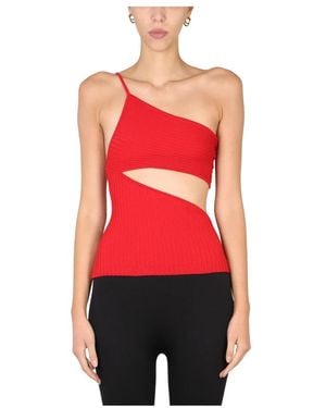 ANDREA ADAMO Sleeveless Tops - Red