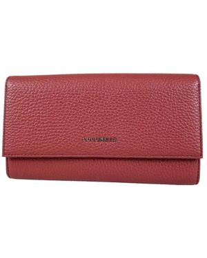 Coccinelle Accessoires ,Bruin ,Leer Metallic Soft Wallet - Rood
