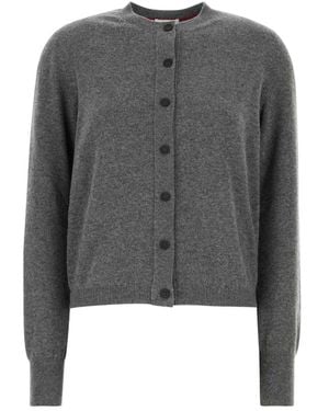 Ferragamo Truien & Vesten ,Grijs ,Kasjmier Donkergrijze Stretch Kasjmier Blend Cardigan