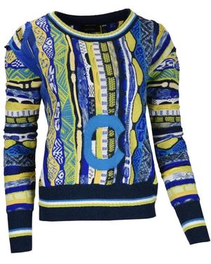 carlo colucci Farbgewaltiger Damen Pullover mit akzentuierendem Effekt Cassara - Blau