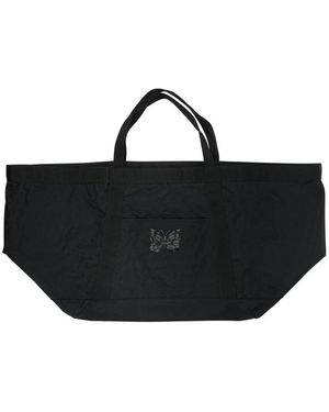 Needles Butterfly Logo Quilted Tote Bag - Schwarz