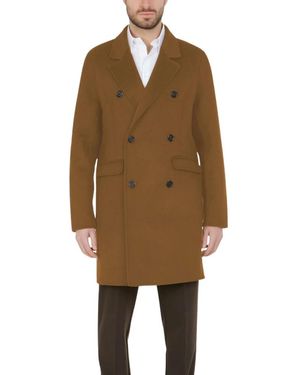 Paolo Pecora Double-Breasted Coats - Marrone
