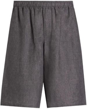 Dolce & Gabbana Dunkelgraue Leinen-Bermuda-Shorts