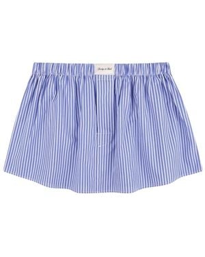 Sporty & Rich Signature Logo Poplin Skirt - Blau
