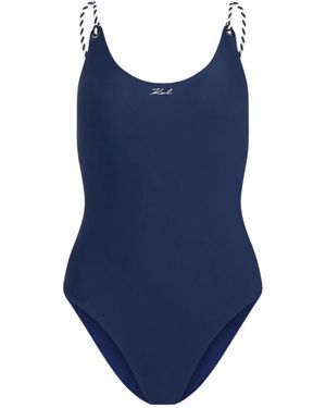 KARL LAGERFELD Badmode ,Blauw ,Signature Nautisk Badpak
