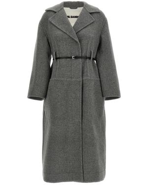 Jil Sander Belted Coats - Gris