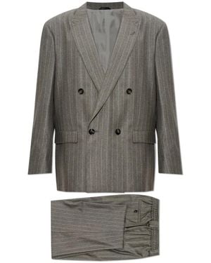 Giorgio Armani Wool Pinstripe Suit - Grijs