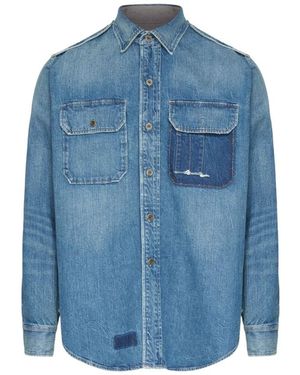 Maison Margiela Denim Shirt With A 'Vintage' Effect - Blue