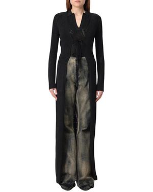 Daily Paper Longline Strickjacke, Offene Vorderseite - Schwarz