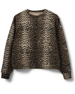 Sofie Schnoor Felpa con stampa leopardata elisw marrone chiaro - Nero