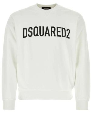 DSquared² Weißer Baumwoll-Sweatshirt