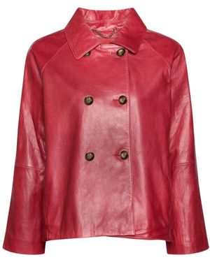 Elena Miro Leather Jackets - Rosso