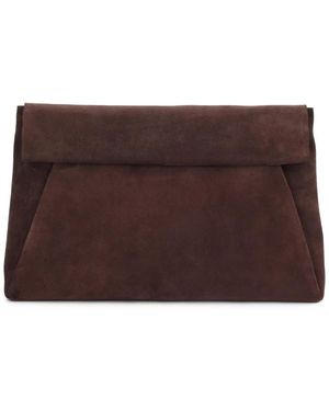 Kazar Envelope Suede Top-Handle Bag - Bruin