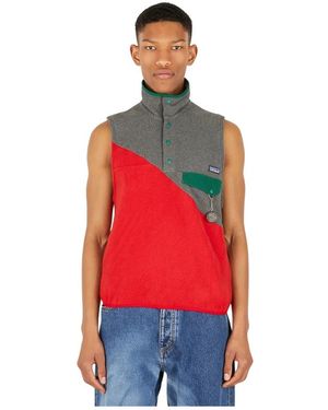 (DI)VISION Fitness ,Veelkleurig ,Polyester Construct Fleece Split Mouwloze Top - Rood