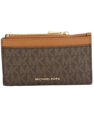 Michael Kors Accessoires ,Bruin ,Katoen Jet Set Small Signature Logo Card Case