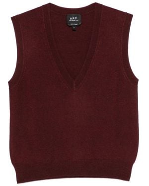 A.P.C. V-Neck Knitwear - Purple
