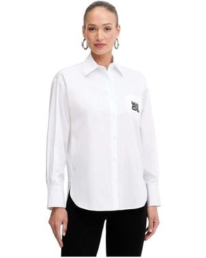 Ermanno Scervino Poplin Shirt Met Sierlijke Logo - Wit