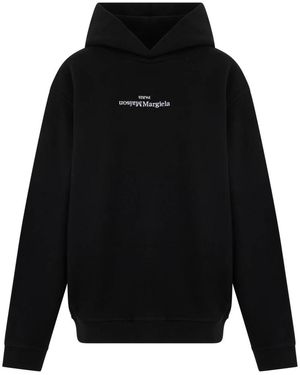 Maison Margiela Hoodies & Sweatvesten ,Zwart ,Katoen Relaxte Fit Hoodie