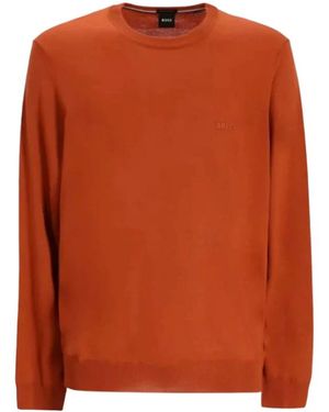 HUGO Round-Neck Knitwear - Orange