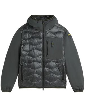 Blauer Albert Steppjacke Mit Kapuze - Grau