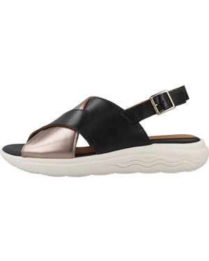 Geox Spherica Ec5 Plateau-Riemchensandalen - Schwarz