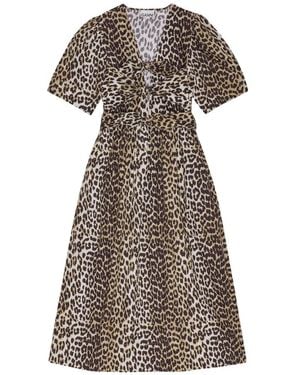 Ganni Midi Dresses - Brown