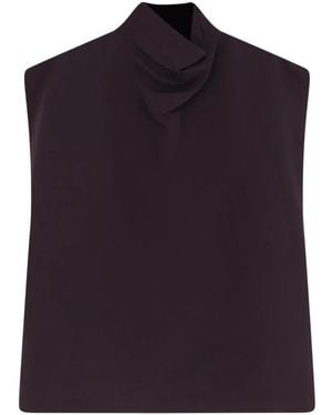 Alaïa Poplin High Neck Top - Blau