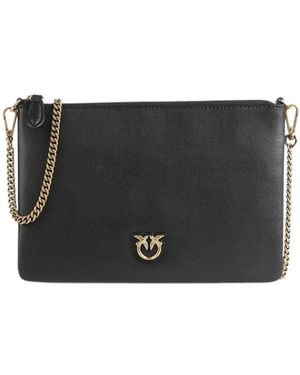 Pinko Tassen ,Zwart ,Katoen Flat Love Bag Simply