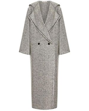 Alberta Ferretti Double-Breasted Coats - Grey