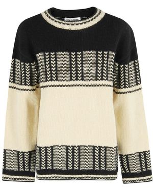 Low Classic Truien & Vesten ,Veelkleurig ,Wol Jacquard Gebreide Trui - Zwart