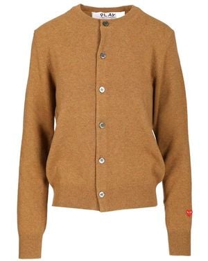 COMME DES GARÇONS PLAY Heart-Patch Wollen Cardigan - Bruin