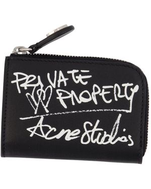Acne Studios Accessoires ,Zwart ,Leer Portemonnee