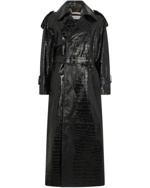 Philipp Plein Jassen ,Zwart ,Polyester Long Trench Coat Cocco