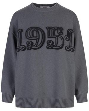 Max Mara Round-Neck Knitwear - Gray