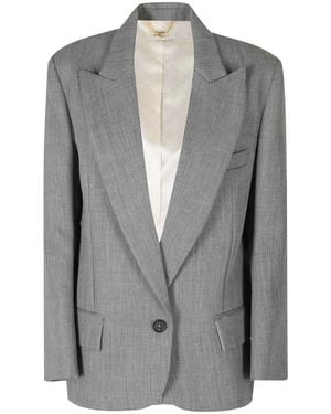 Elisabetta Franchi Jassen ,Grijs ,Wol Tailored Blazer
