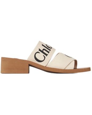 Chloé Heeled Mules - White