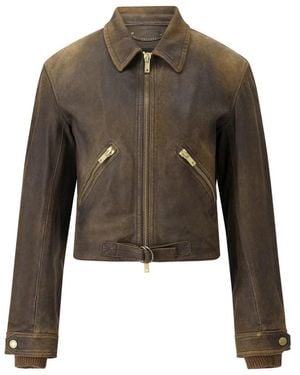 Golden Goose Lederjacke - Grün